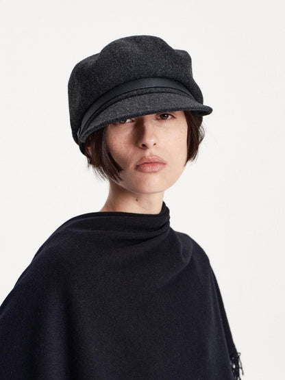 LYUOCHENG Wide Brim Flat Top Wool Women&