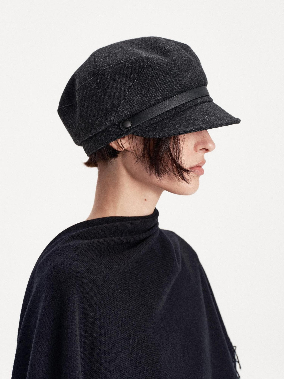 LYUOCHENG Wide Brim Flat Top Wool Women&