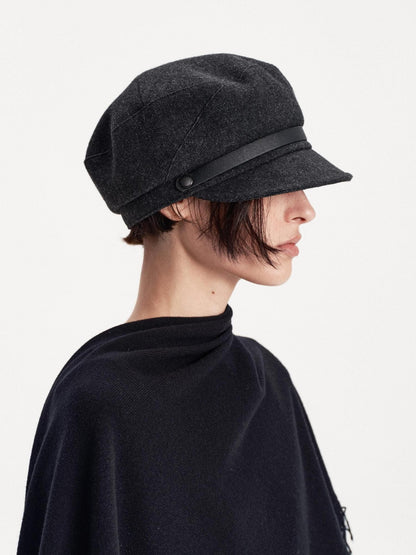 LYUOCHENG Wide Brim Flat Top Wool Women&