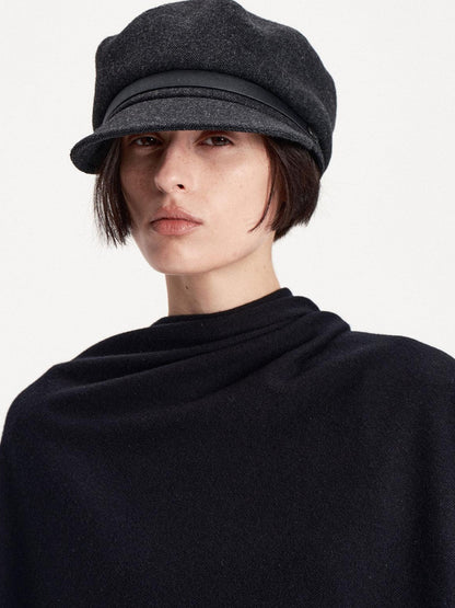 LYUOCHENG Wide Brim Flat Top Wool Women&