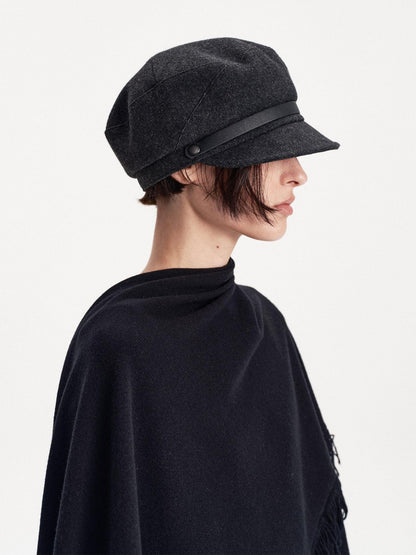 LYUOCHENG Wide Brim Flat Top Wool Women&