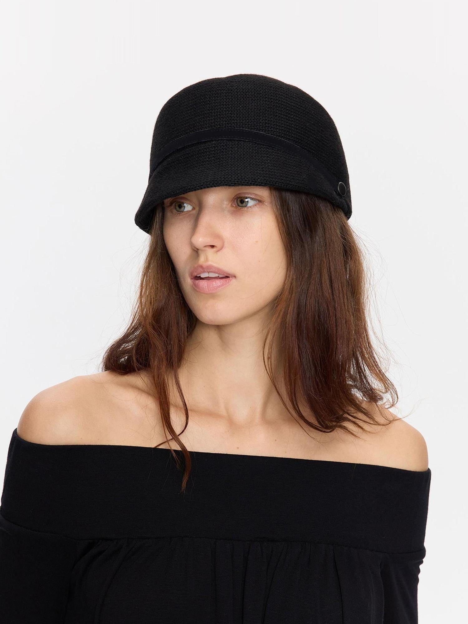 LYUOCHENG Wide Brim Knitted Structured Solid Breathable Women&