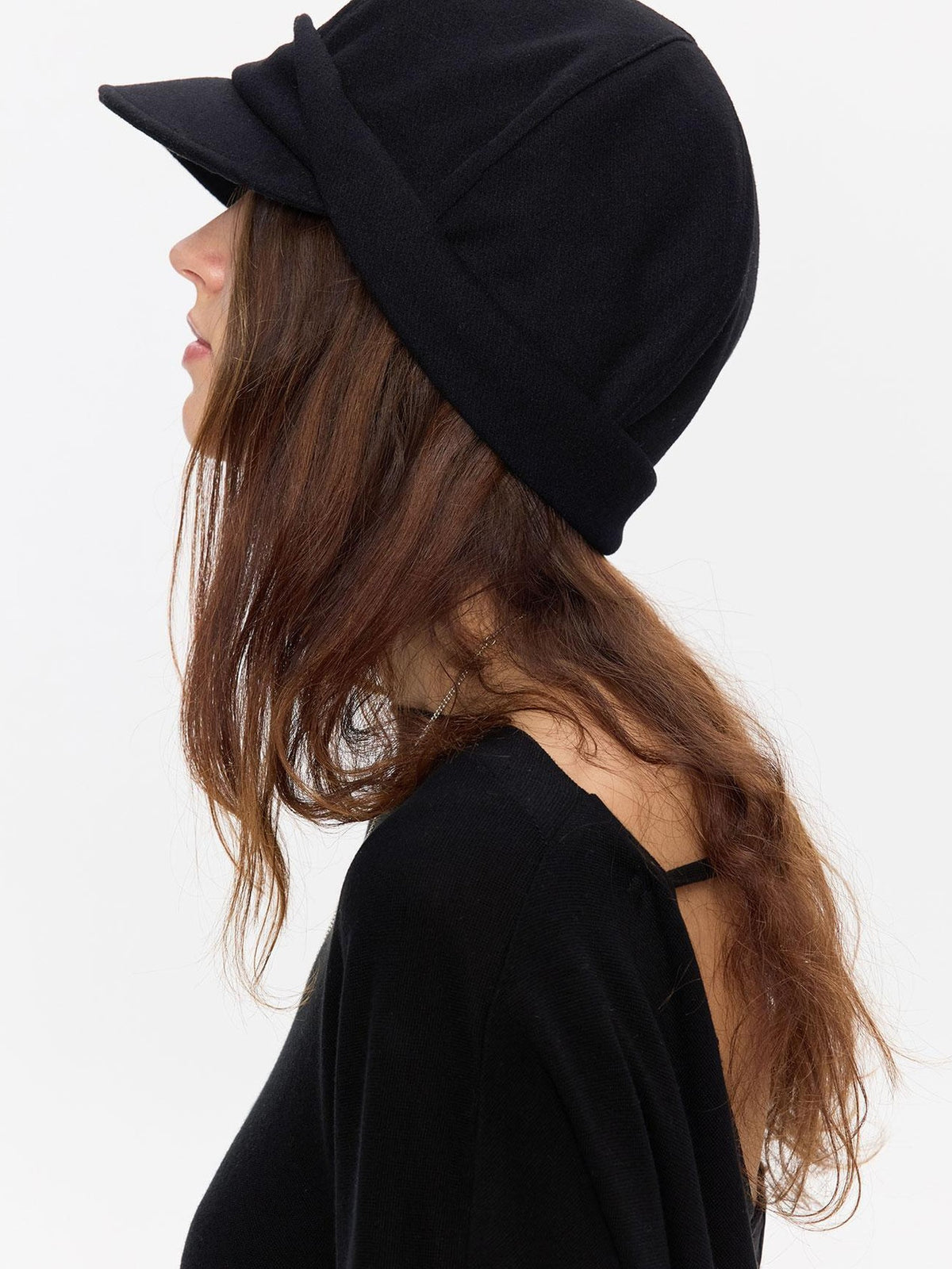 LYUOCHENG Wool Folded Brim Solid Women&