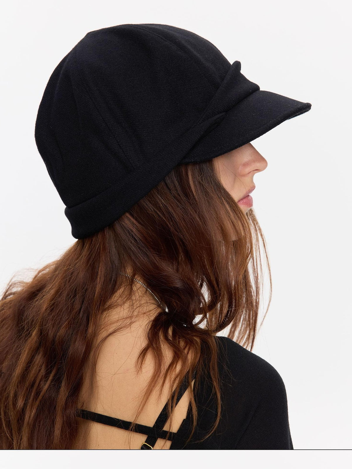 LYUOCHENG Wool Folded Brim Solid Women&