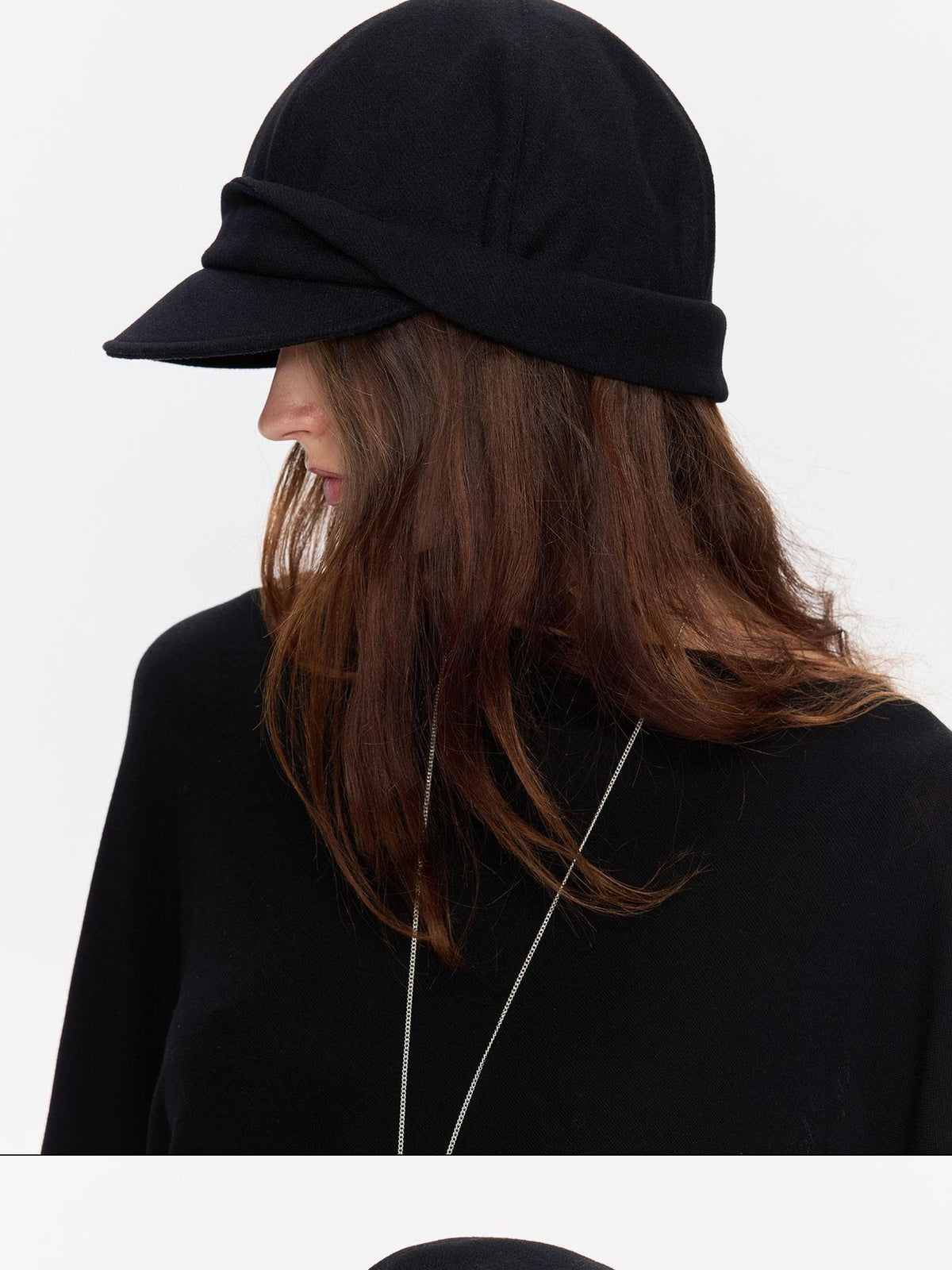 LYUOCHENG Wool Folded Brim Solid Women&