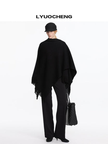 LYUOCHENG Wool Fringe Shawl Wrap
