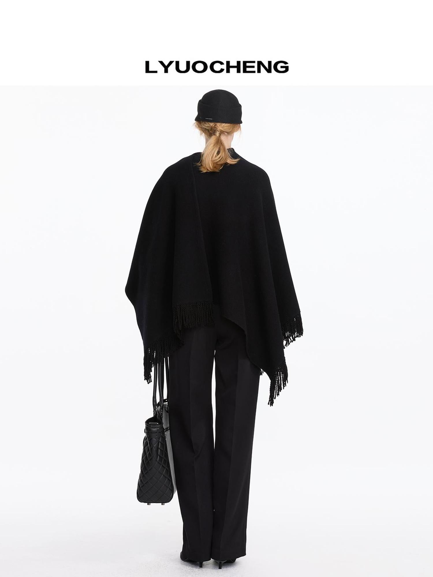 LYUOCHENG Wool Fringe Shawl Wrap
