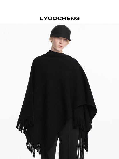 LYUOCHENG Wool Fringe Shawl Wrap