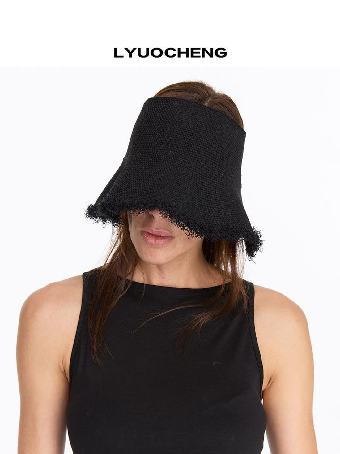 LYUOCHENG Woven Sun Hat With Adjustable Back And Wide Brim