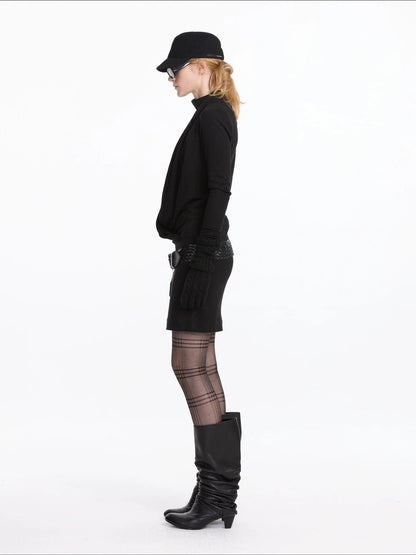 LYUOCHENG Y Keyhole Drop Neckline Two Piece Knit Top