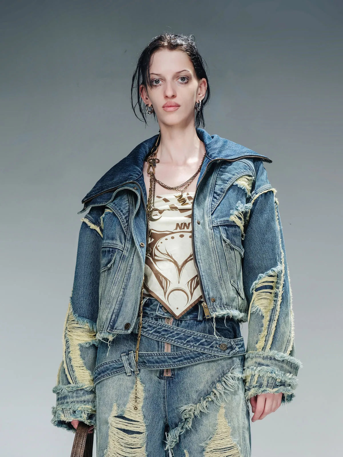 Thickened Faux Lambswool Denim Jacket