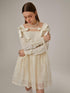 DIDDI MODA Lace Bow Checkered Spring Dress