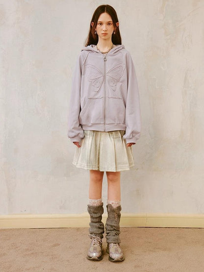 DIDDI MODA Lace Bow Gray Hoodie