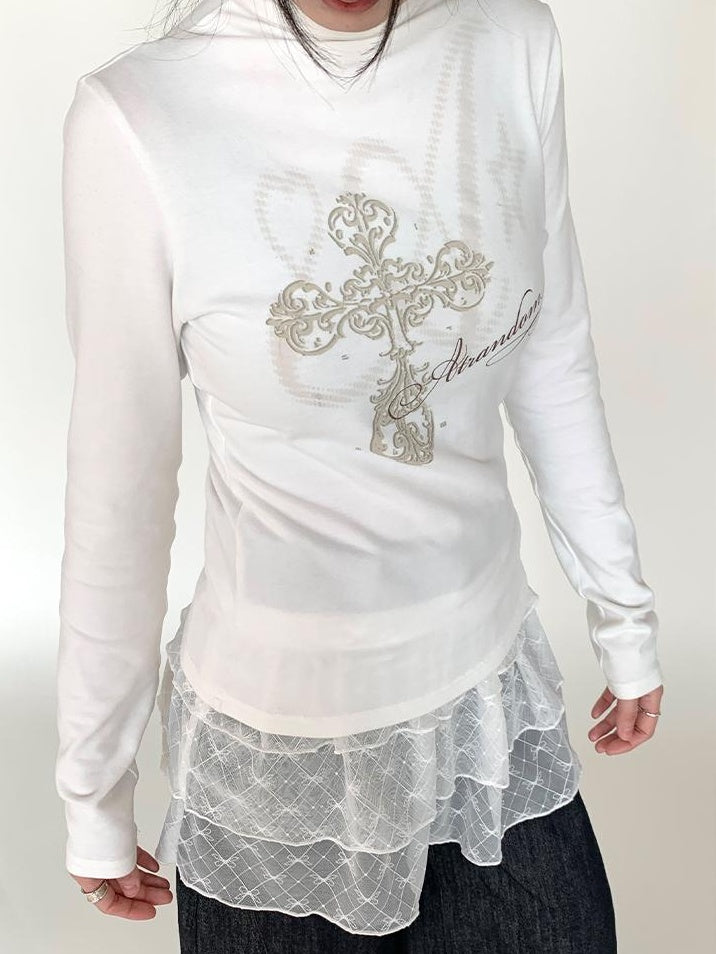 Lace Bow Layered Ruffle Tiered A-Line Mini Skirt