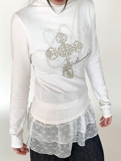 Lace Bow Layered Ruffle Tiered A-Line Mini Skirt