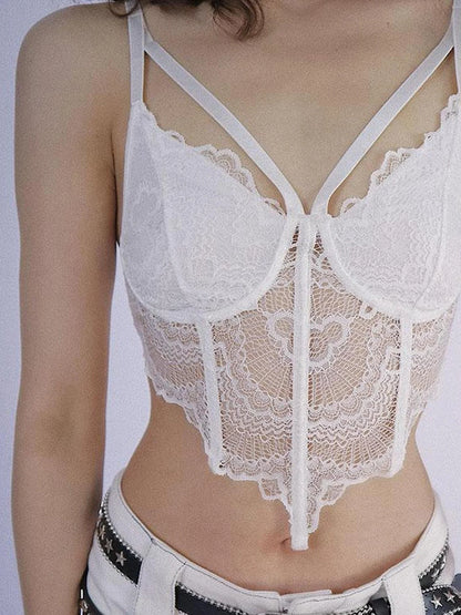 Lace Desire Versatile Black White Camisole