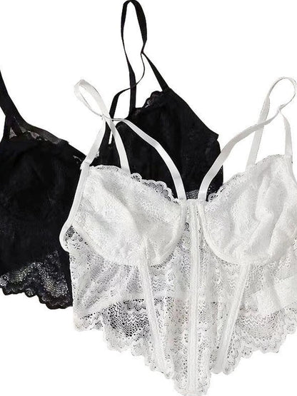 Lace Desire Versatile Black White Camisole