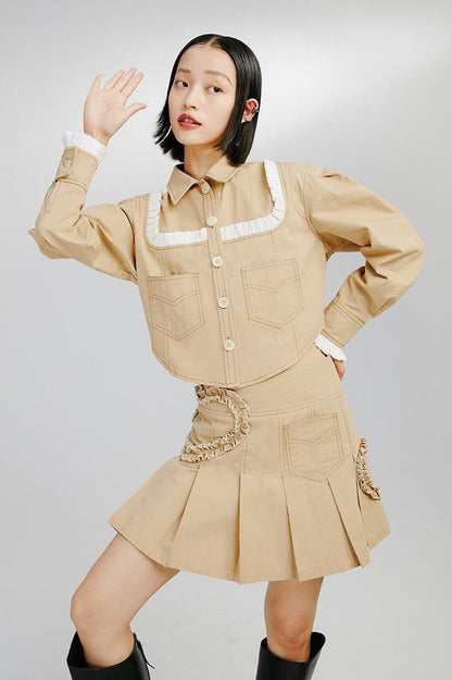 DIDDI MODA Lace Heart A Line Mini Skirt