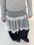Lace Mesh Polka Dot Ruffle Elastic Waist Layered Skirt