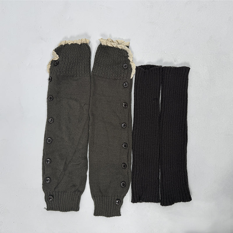 ang project Vintage Lace Button Bubble Socks Leg Warmers Set