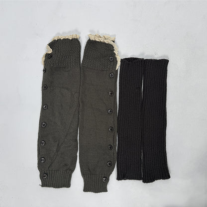 ang project Vintage Lace Button Bubble Socks Leg Warmers Set