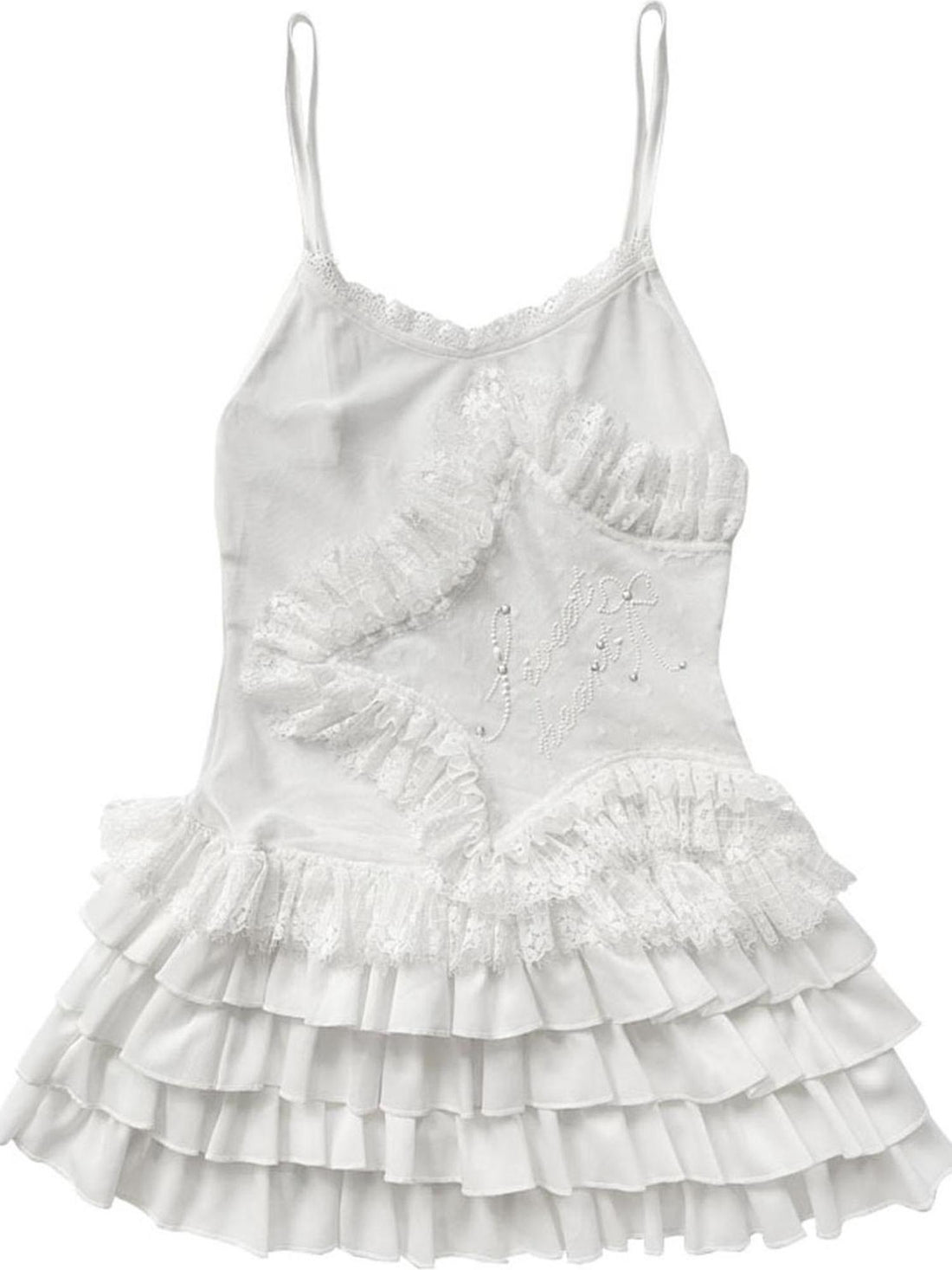 WSW WUSHENWU Lace Trim Ballet Flare Top
