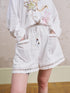 DIDDI MODA Lace Trimmed Cotton Shorts With Adjustable Drawstring