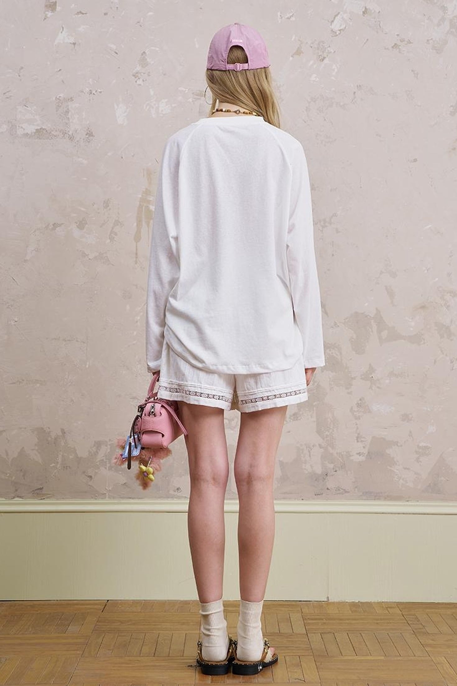 DIDDI MODA Lace Trimmed Cotton Shorts With Adjustable Drawstring