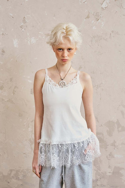 DIDDI MODA Lace Trimmed Modal Cotton Camisole