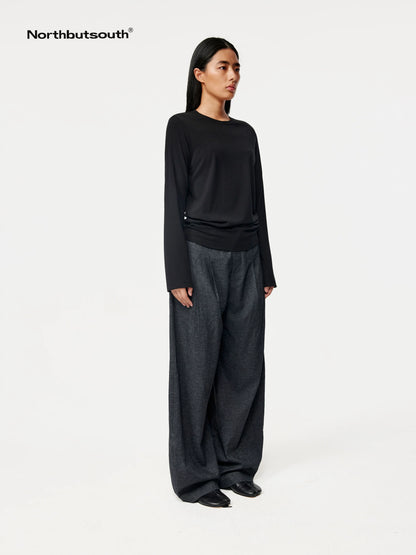 Layered Hem Straight Shoulder Women&