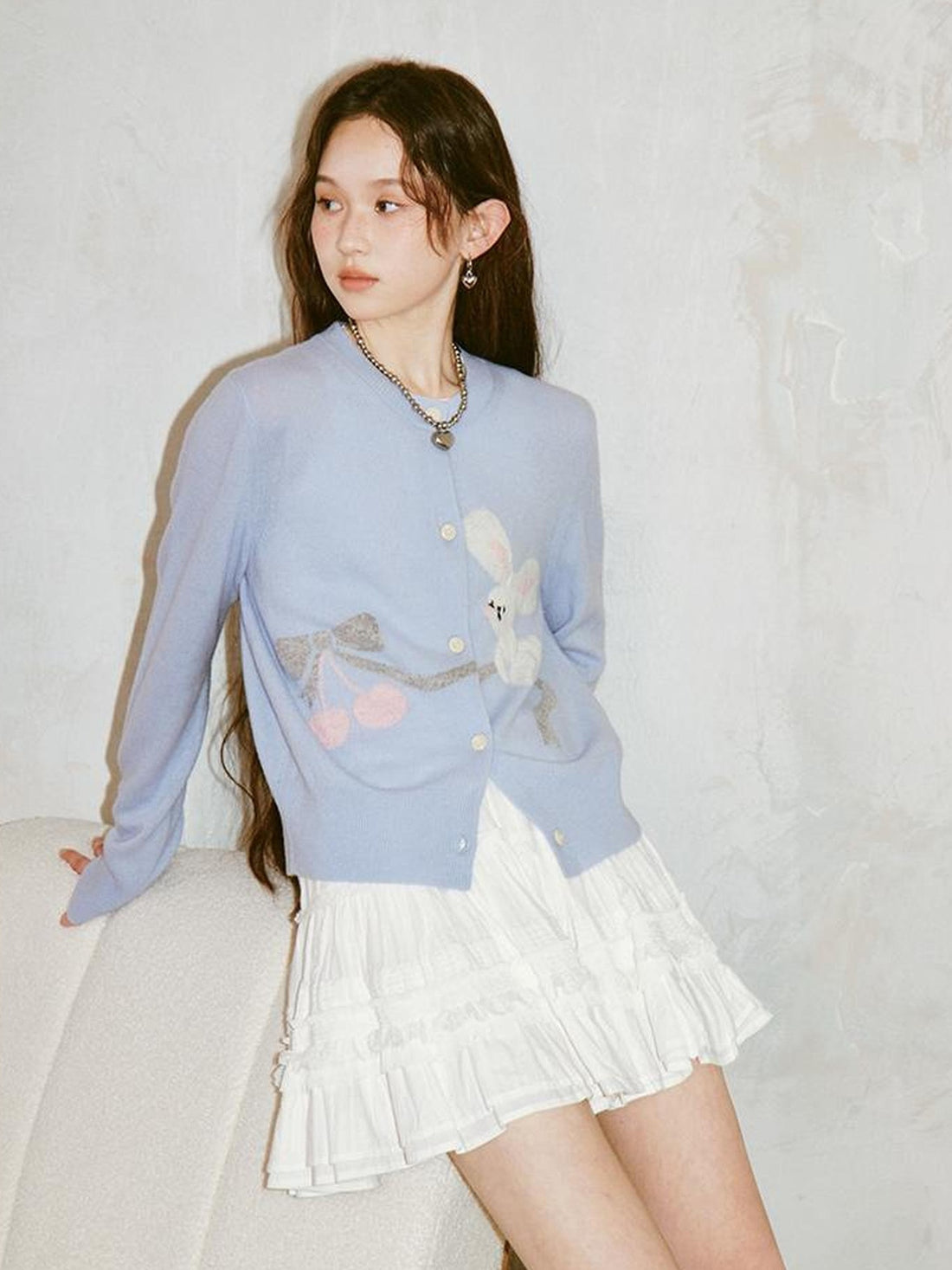 DIDDI MODA Layered Lace Cake Mini Skirt Floral Embroidery High Waist A Line