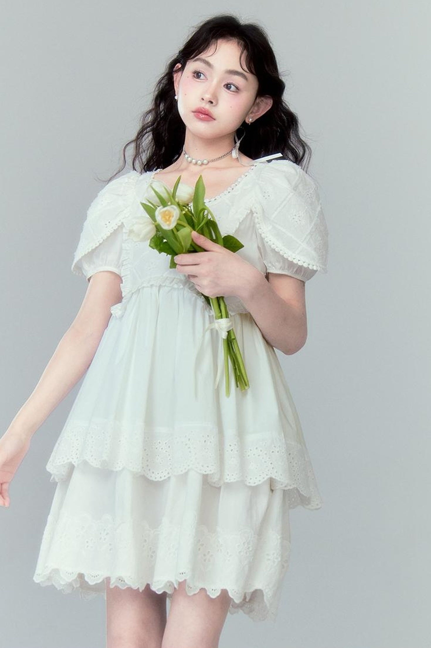 DIDDI MODA Layered Lace Princess Dress