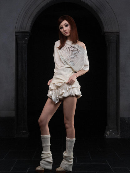 ARIADNAw Layered Lace Satin Punk Goth Bloomer Shorts