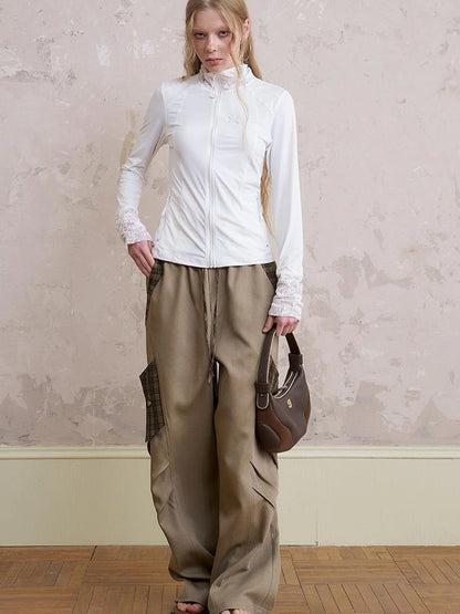 Layered Puppy Embroidery Lace Sunshirt