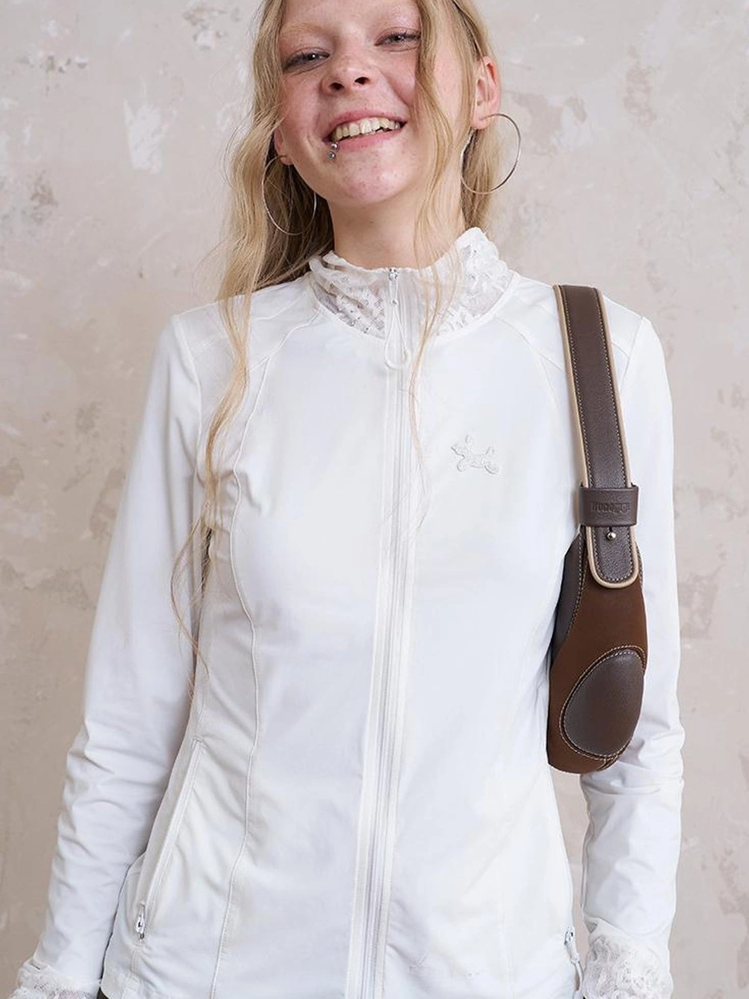 Layered Puppy Embroidery Lace Sunshirt