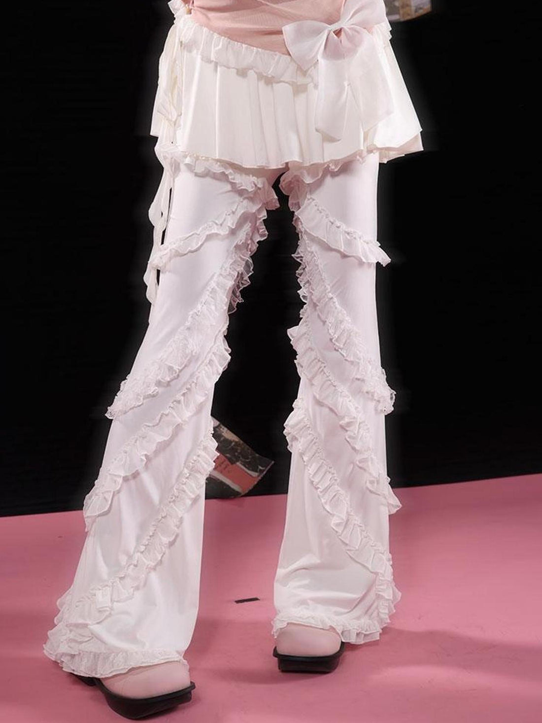 WSW WUSHENWU Lazy Ballet Lace Culottes Original Design Cream White