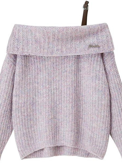DIDDI MODA Lazy Chic One Shoulder Wool Sweater