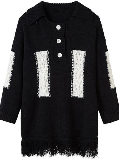 DIDDI MODA Lazy Lavender Knit Sweater With Asymmetrical Design