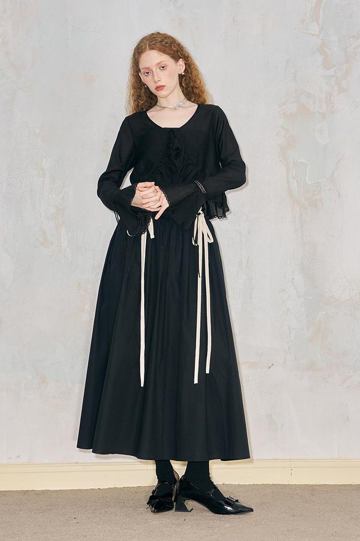 DIDDI MODA Lazy Tie Lace Sheer Cropped Cover Up