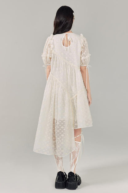 DIDDI MODA Lemon Mint Jacquard Asym Dress