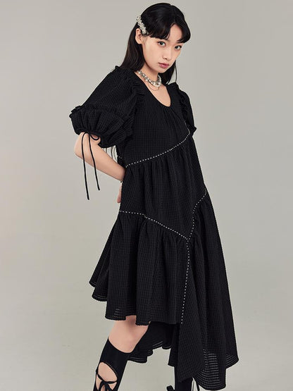 DIDDI MODA Lemon Mint Jacquard Asym Dress