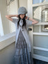 Updateang project Vintage Gray Mid Length Half Zip Knit Sweater Short Sleeve