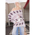 2th Desire Vintage Check Wool Blend Knit V Neck Long Sleeve Dress