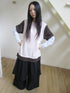 Updateang project Japanese Style Color Block Drop Shoulder Long Sleeve T-shirt