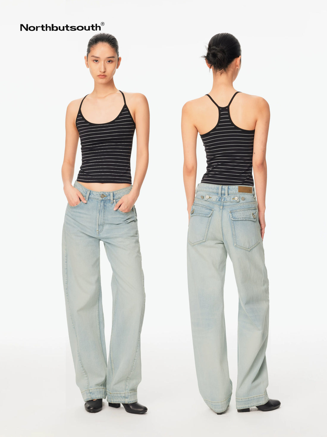 Light Wash Whisker Cocoon Mid Low Rise Women&