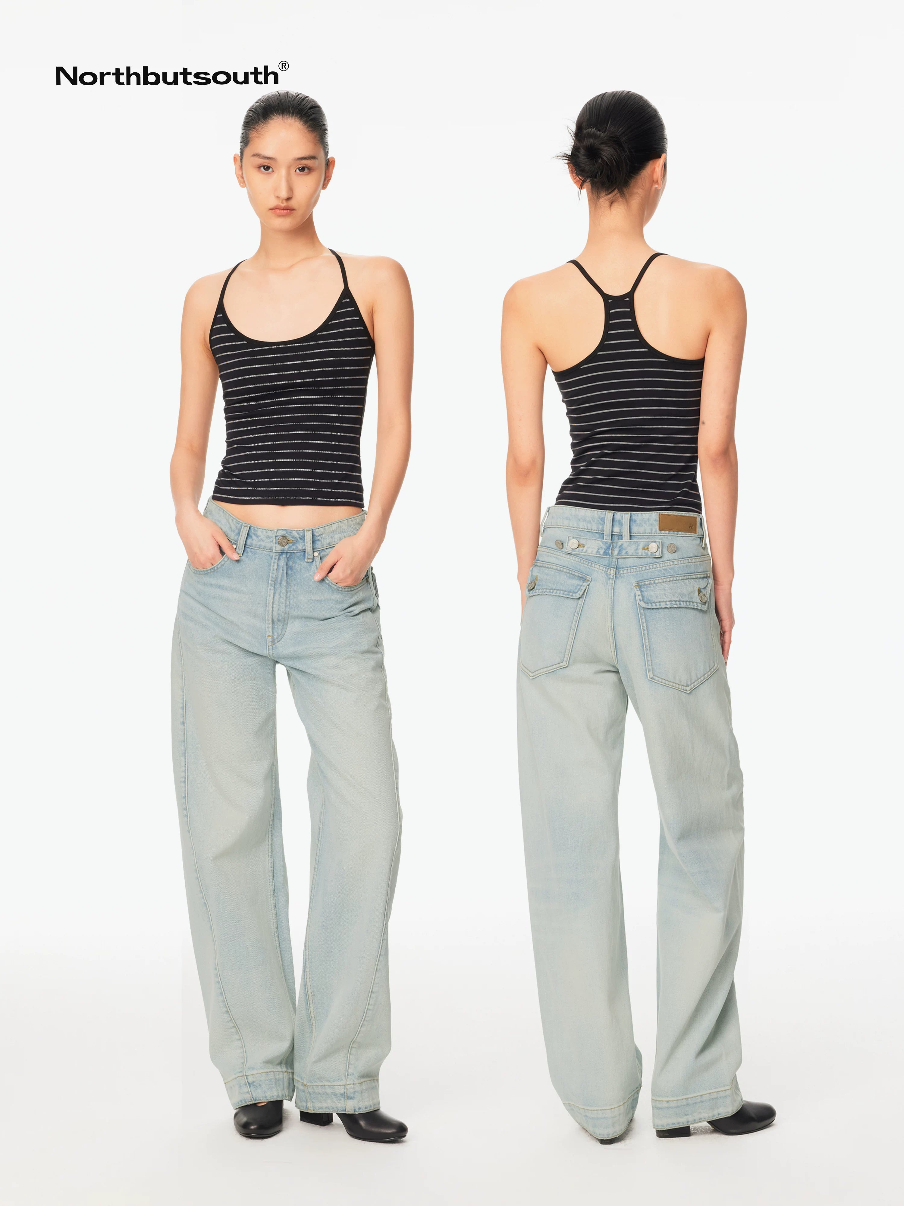 Light Wash Whisker Cocoon Mid Low Rise Women&