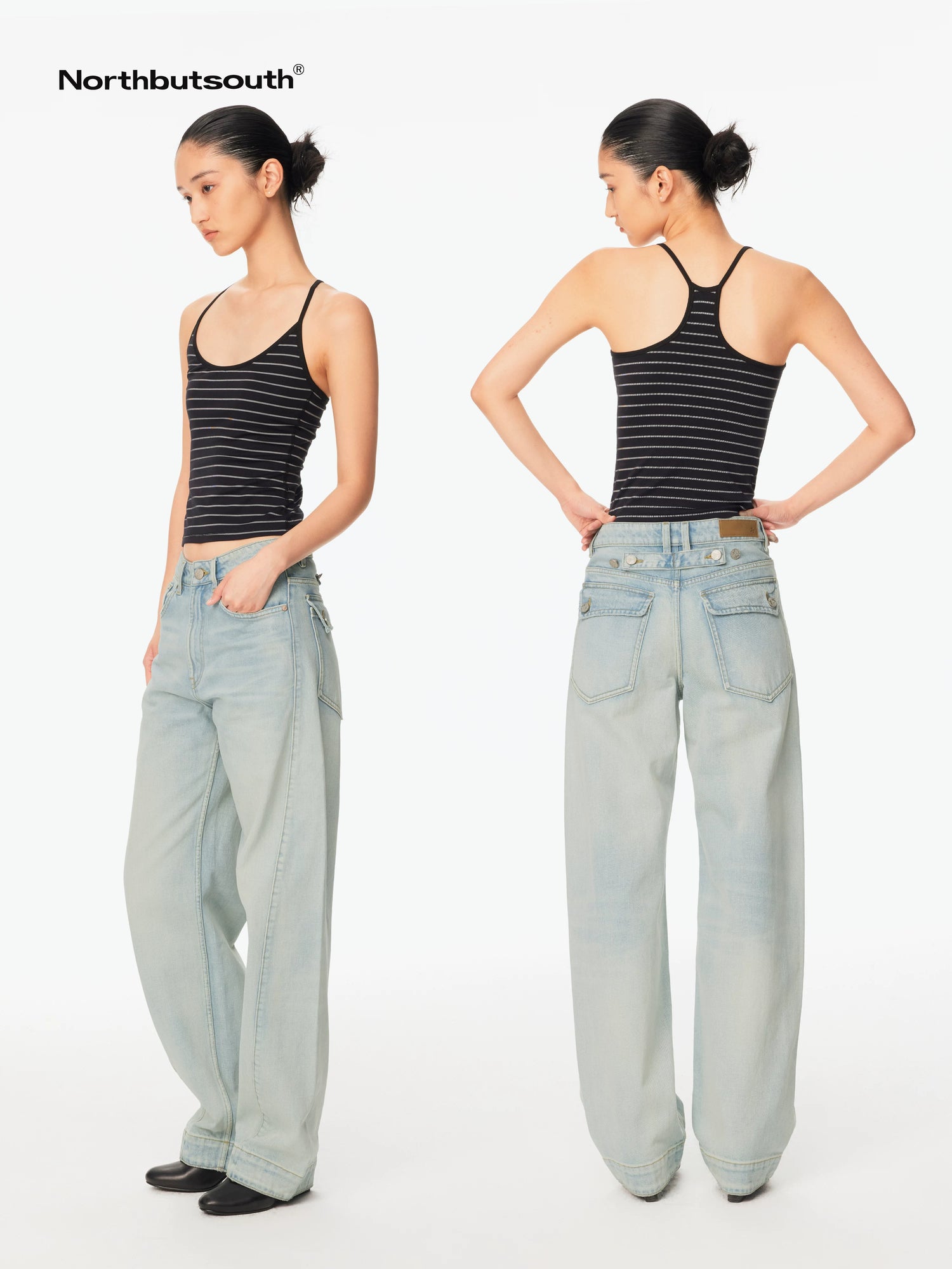 Light Wash Whisker Cocoon Mid Low Rise Women&