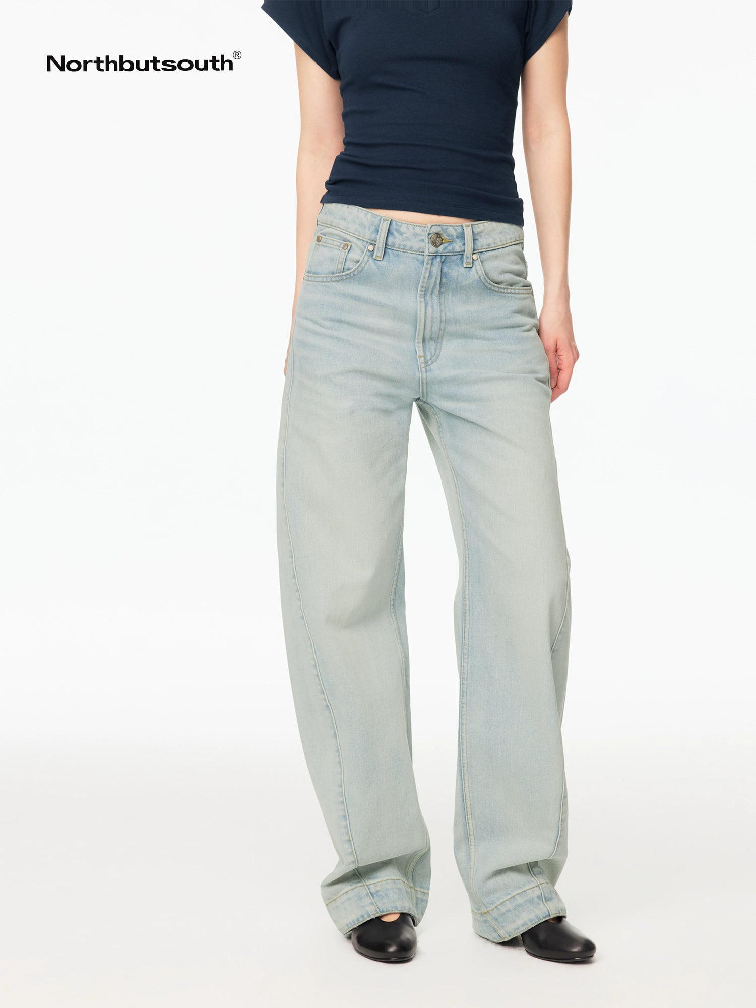 Light Wash Whisker Cocoon Mid Low Rise Women&
