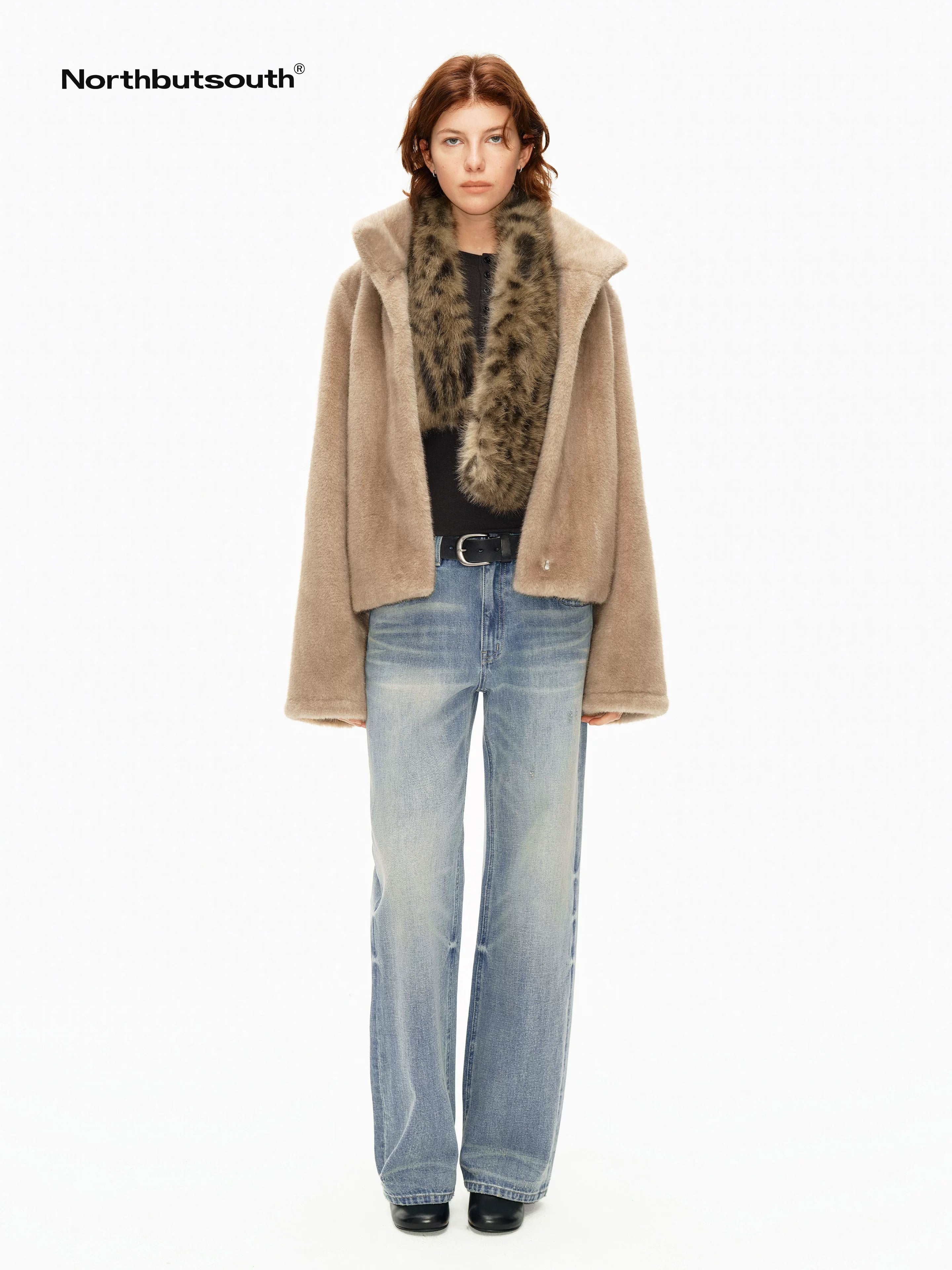 Light Washed Blue Textured Vintage Women&