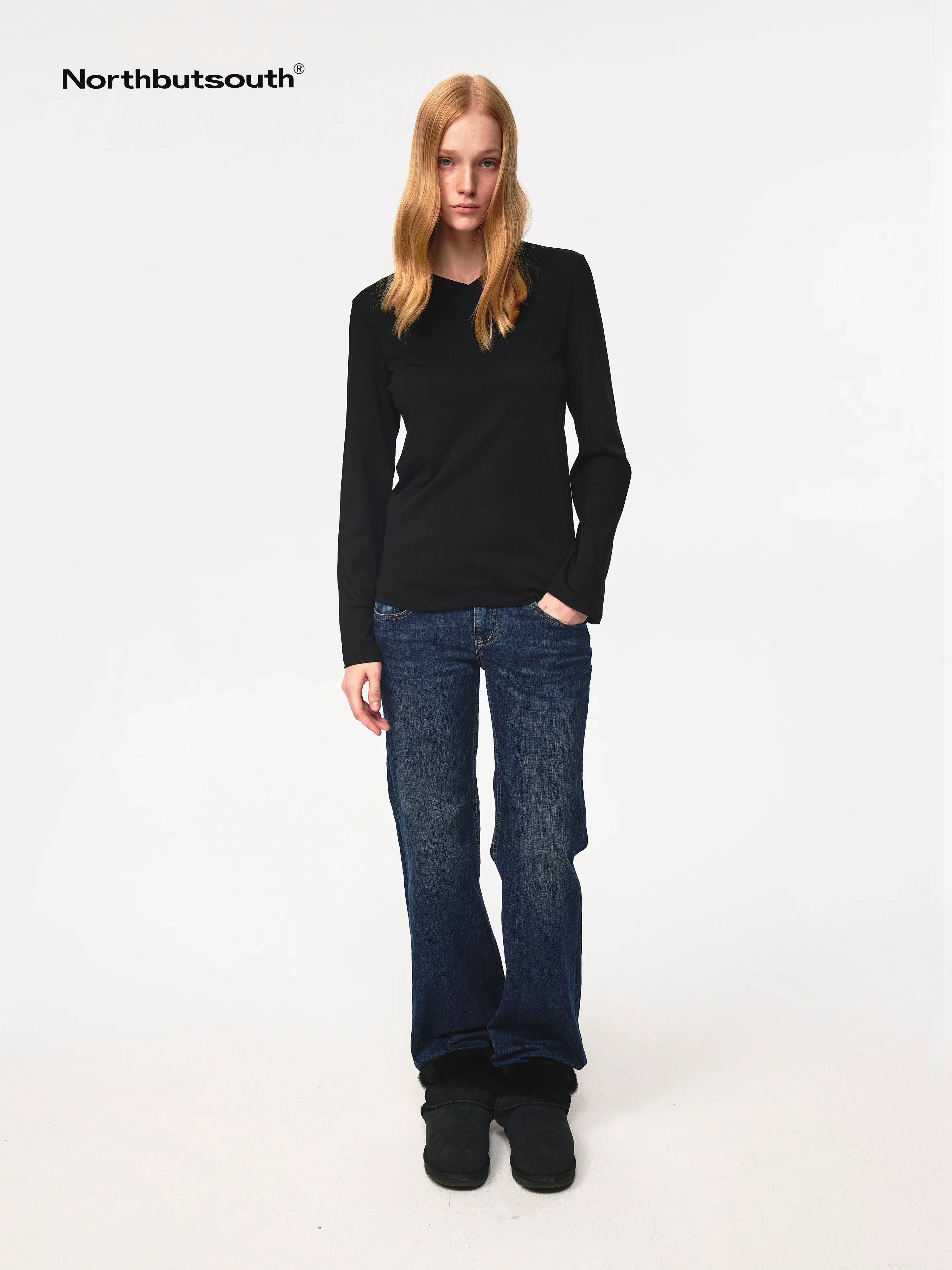 Lightweight Bamboo Cotton V-Neck Relaxed Fit Tee